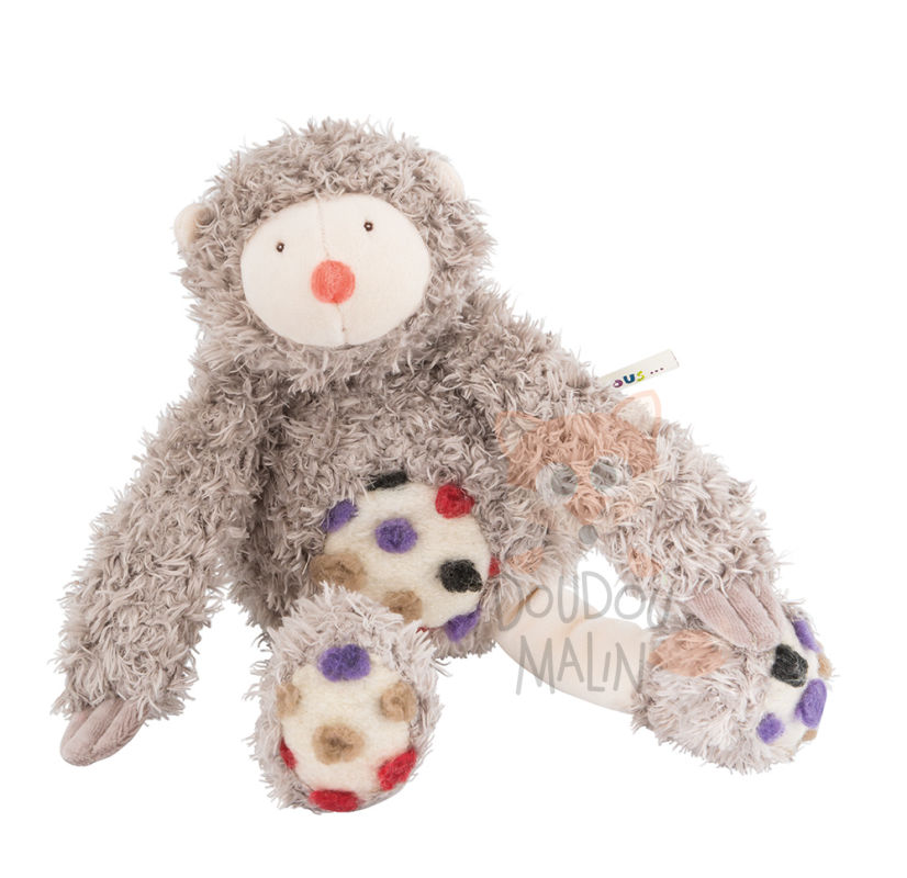  les zazous boubou the sloth soft toy grey 